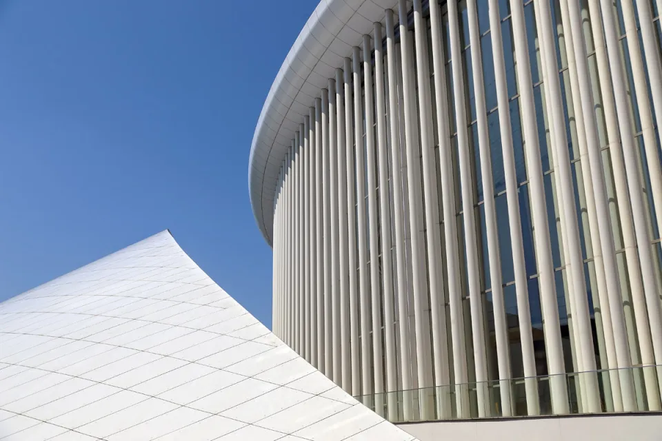 Philharmonie Luxembourg, detail of the eastern facade