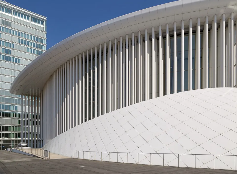 Philharmonie Luxembourg, detail of the northwestern facade