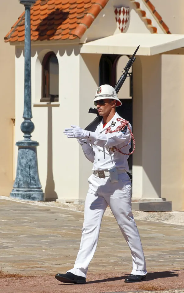 Guard in front of the Prince's Palace of Monaco