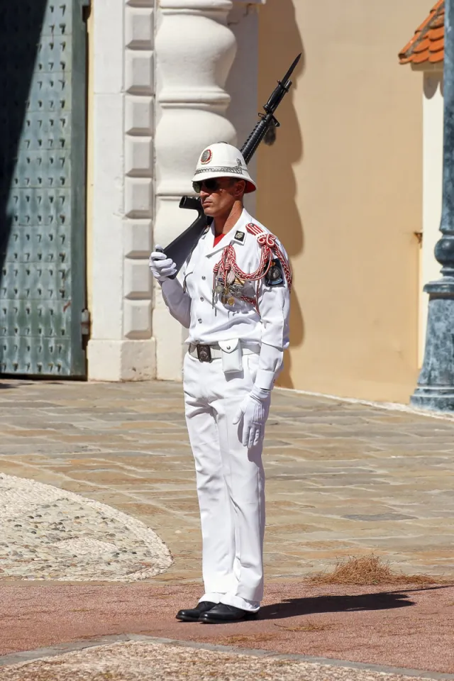 Guard in front of the Prince's Palace of Monaco