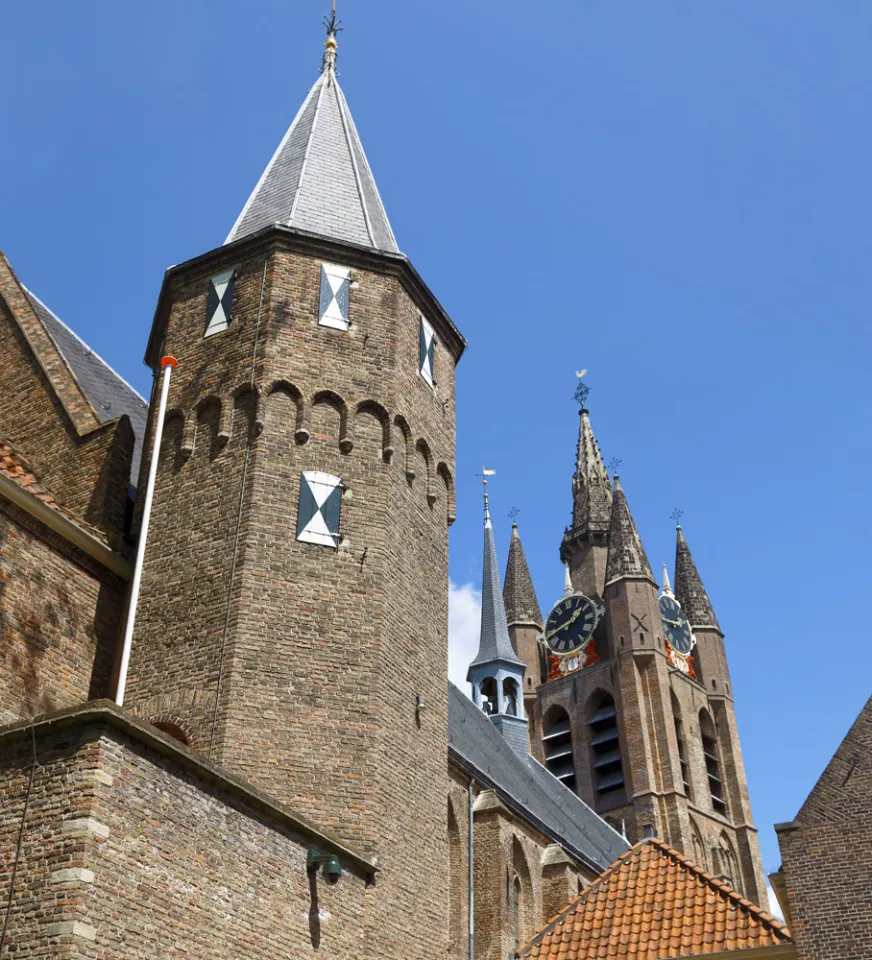 St. Agatha Monastery (Prince's Court), Walloon Church, spire with the tower of the Old Church in the background
