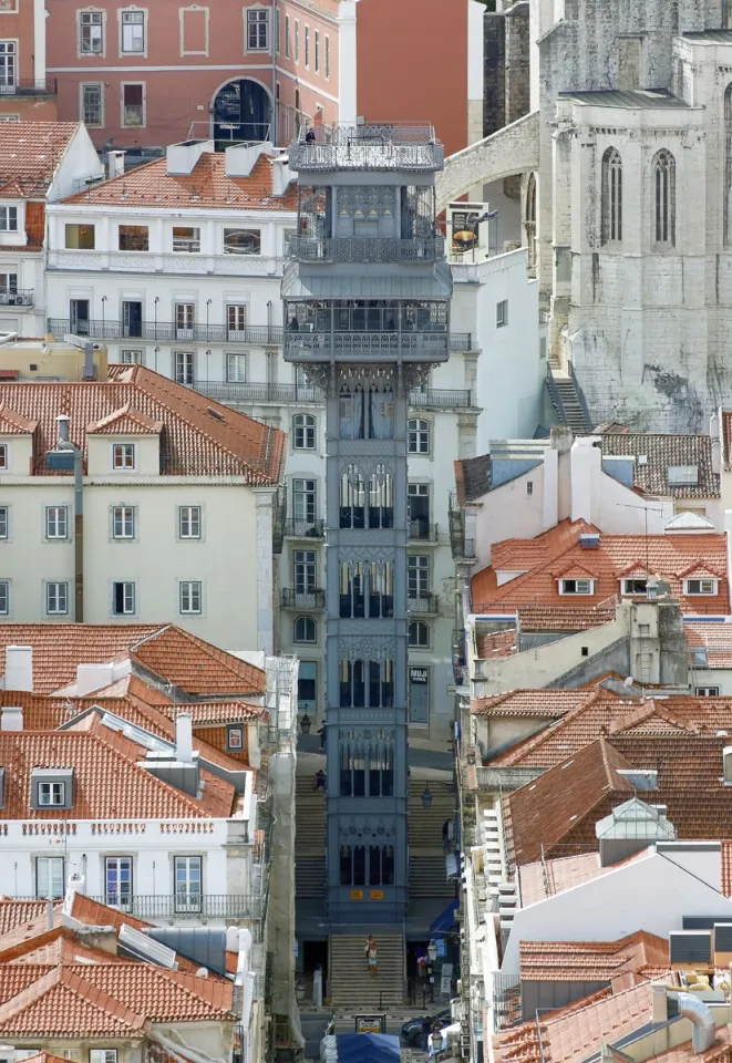Santa Justa Elevator, view from Saint George Castle
