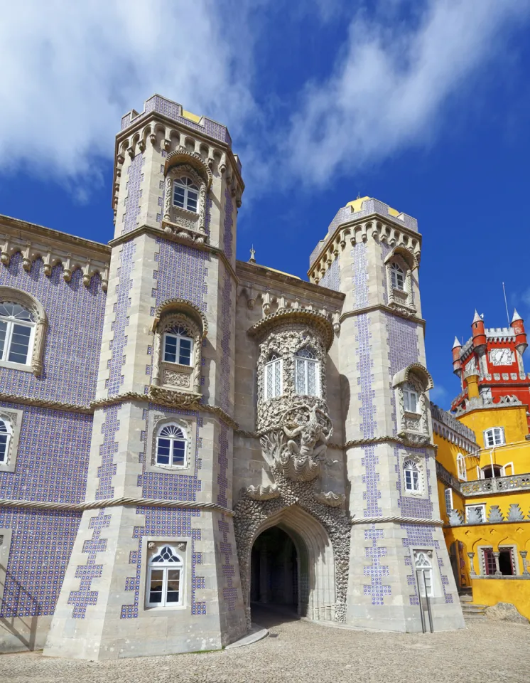 National Palace of Pena, gate of the New Palace with the Terrace of Triton