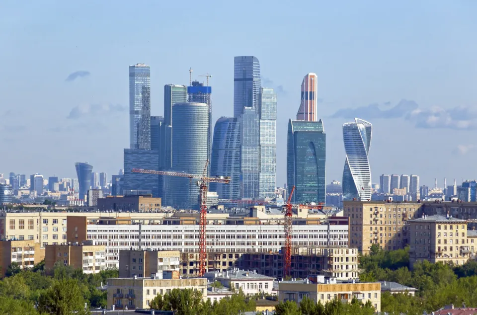 Moscow International Business Center, seen from Cheryomushki District Moscow International Business Center, seen from Cheryomushki District
