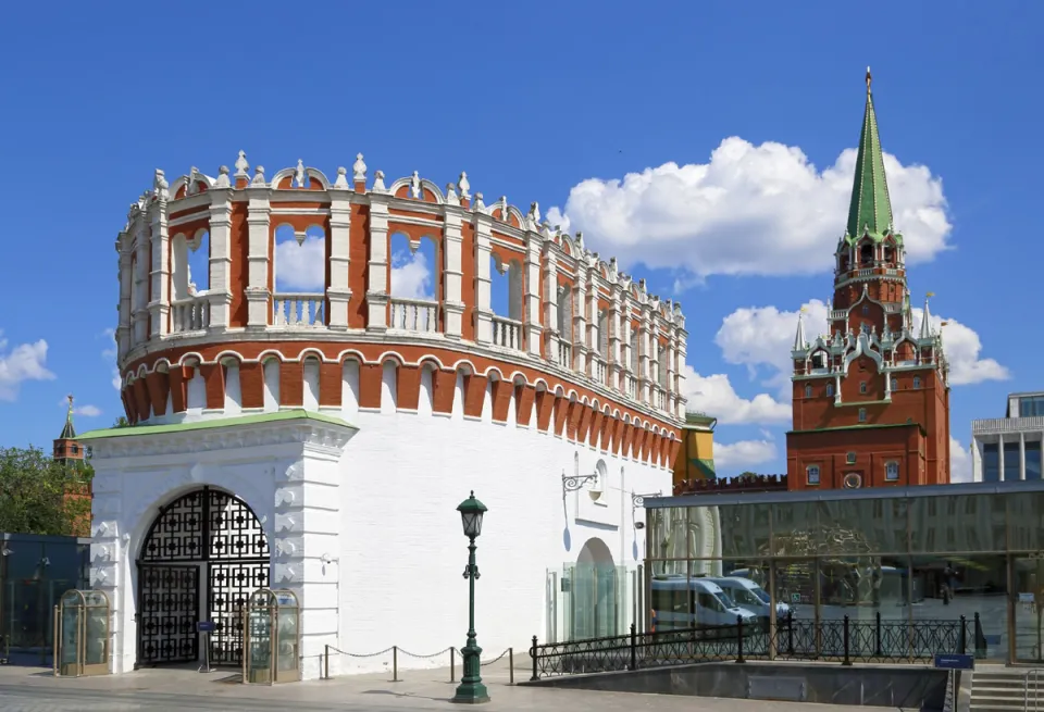 Moscow Kremlin, Kutafya Tower, with Trinity Tower in the background