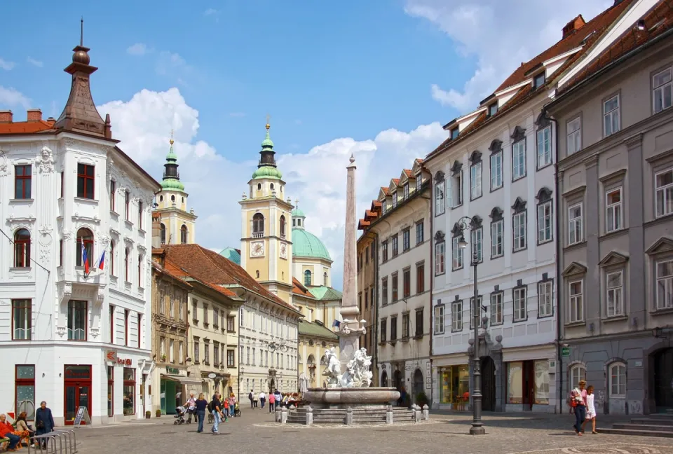 City Square with Robba fountain and St. Nicholas Cathedral