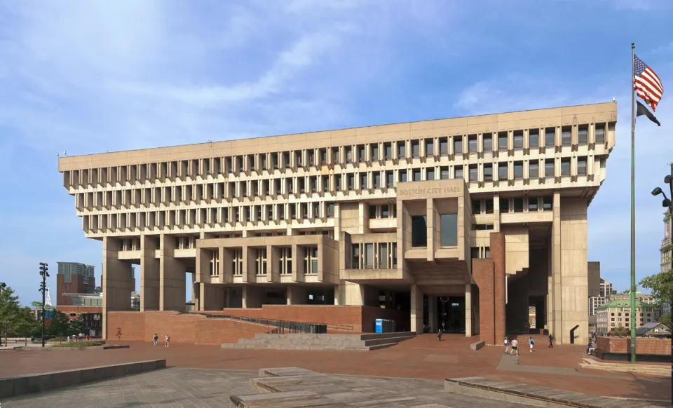 Boston City Hall, southwest elevation Boston City Hall, southwest elevation
