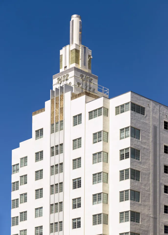 SLS South Beach Hotel, southwest elevation of the upper floors