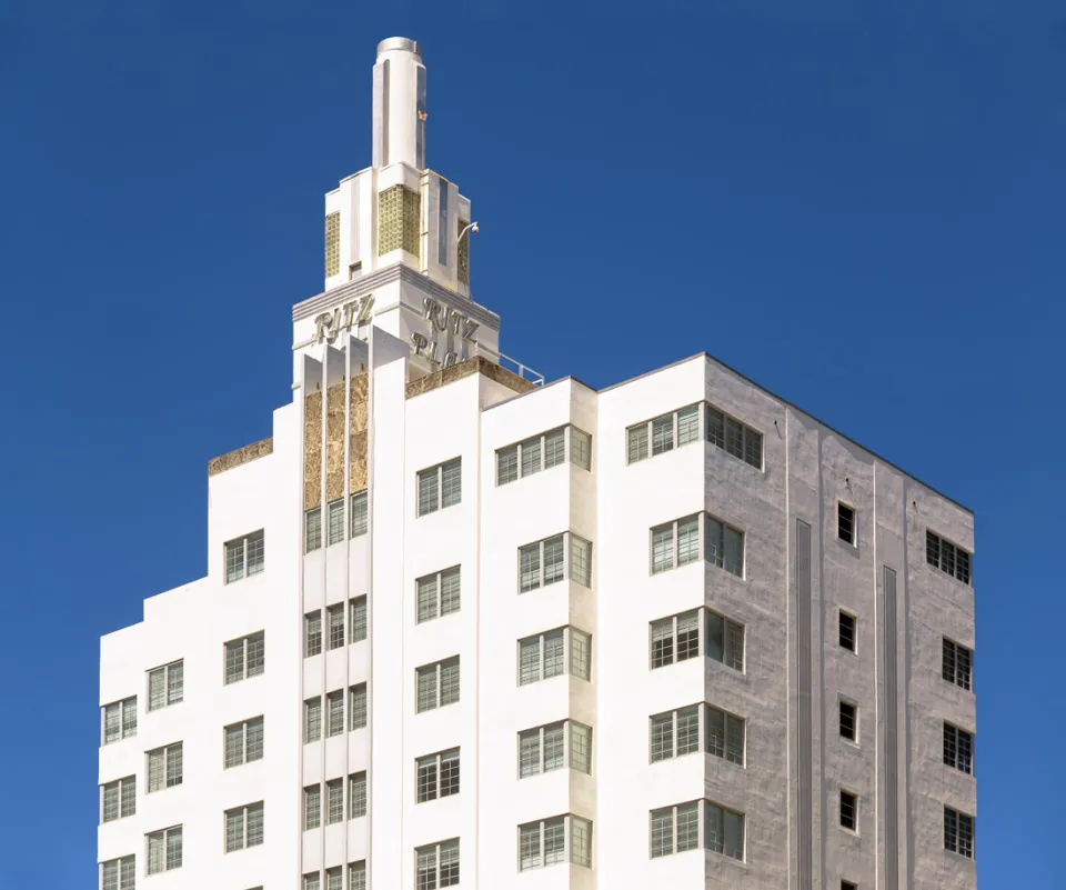 SLS South Beach Hotel, southwest elevation of the upper floors