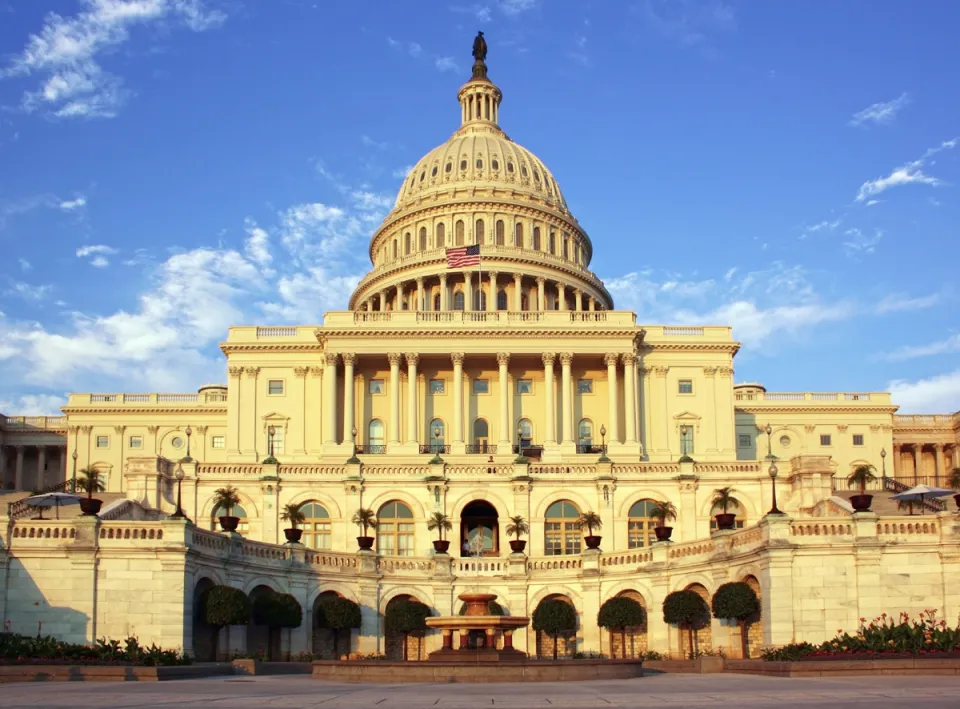 United States Capitol at sundown