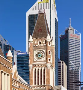 Perth Town Hall, clock tower (east elevation)