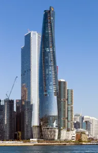 Crown Sydney, northwest elevation, in front of One Sydney Harbour