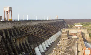 Itaipu Hydroelectric Power Plant, west elevation