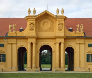 Lednice Castle, Stables and Riding Hall, southern gate (north elevation)