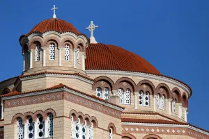 Church of Agios Nektarios, spire and cupola