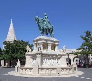 Fisherman's Bastion, Equestrian Statue of St. Stephen, southwest elevation