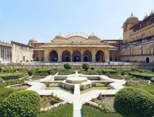 Amber Fort, Jai Mandir, behind charbagh