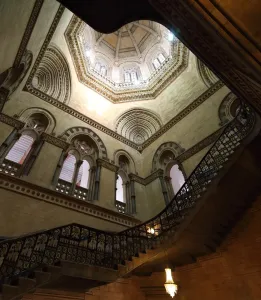 Chhatrapati Shivaji Terminu (Victoria Terminus), staircase, cupola