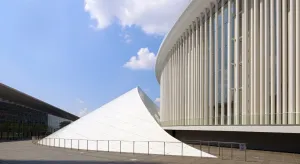 Philharmonie Luxembourg, detail of the eastern facade