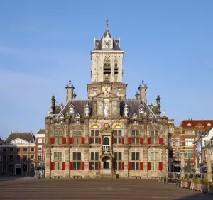 Delft City Hall, main facade (northeast elevation)