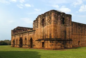 Jesuit Mission of Jesús de Tavarangue, church, main facade (northwest elevation)