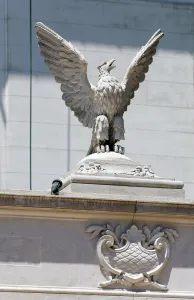 Municipal Palace of Colonia, eagle sculpture at the rear side