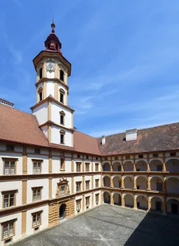 Eggenberg Palace, courtyard with tower