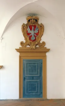 Eggenberg Palace, door with overdoor