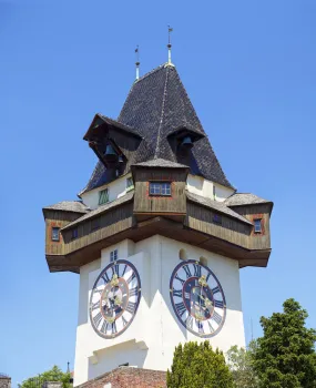 Graz Clocktower, southeast elevation