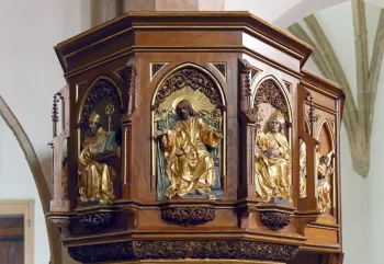 Parish Church of Mary at the Mountain, pulpit detail