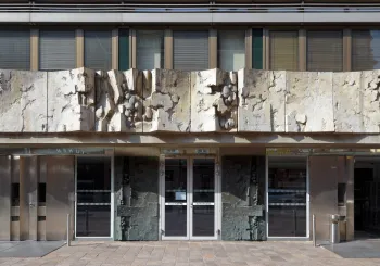Innsbruck State Court New Building, facade detail with relief