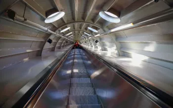 Atomium, connection tube with escalator