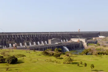 Itaipu Hydroelectric Power Plant, southwest elevation