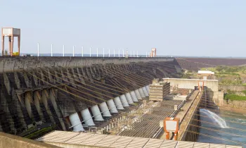 Itaipu Hydroelectric Power Plant, west elevation