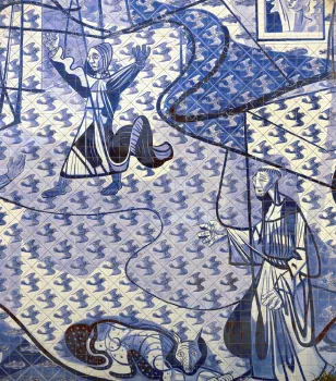 Church of Saint Francis of Assisi, detail of the azulejo-tiles back wall