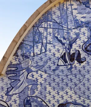 Church of Saint Francis of Assisi, detail of the azulejo-tiles back wall