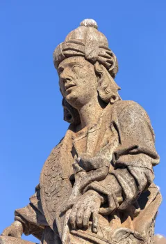 Sanctuary of Bom Jesus de Matosinhos, detail of the statue of the prophet Baruch