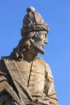 Sanctuary of Bom Jesus de Matosinhos, detail of the statue of the prophet Joel