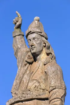 Sanctuary of Bom Jesus de Matosinhos, detail of the statue of the prophet Obadiah