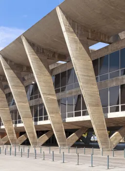 Museum of Modern Art of Rio de Janeiro, facade detail with V-shaped piers