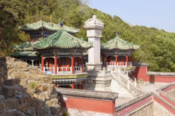New Summer Palace, Longvity Hill and Kunming Lake Stele with the two adjoing Revolving Sutra Pavilions