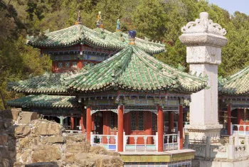 New Summer Palace, western Revolving Sutra Pavilion with Longvity Hill and Kunming Lake Stele