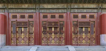 Pule Temple, Zongyin Hall, doors of the east facade