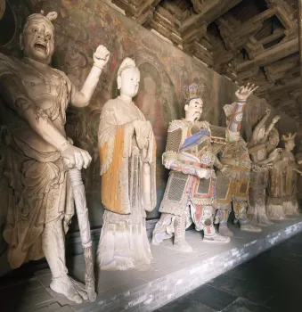 Shanhua Temple, Precious Hall of the Great Hero, statues of guardian deities