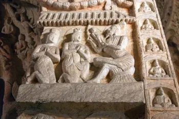 Yungang Grottoes, relief detail inside cave 6