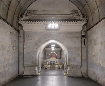 Ming Dingling Mausoleum, Underground Palace, view from the outer hall into the sacrificial chamber