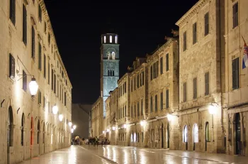 Stradun in Dubrovnik at night