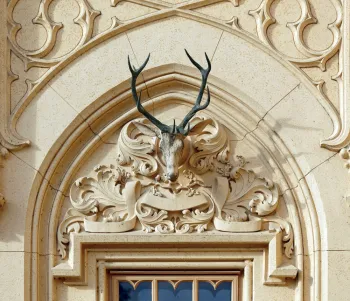 Lednice Castle, window tympanum of the northern facade