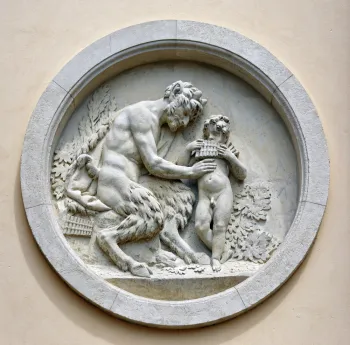 Temple of Diana (Rendezvous), medallion “Pan teaches Daphnis”