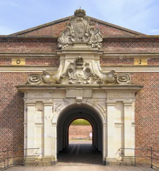 Kronborg Castle, Crownwork Gate, west elevation detail
